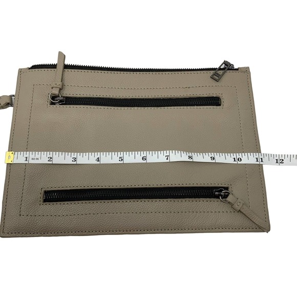 Botkier Woman's Chelsea Leather Clutch‎ Wristlet Taupe Tan Detachable Large - Picture 12 of 14